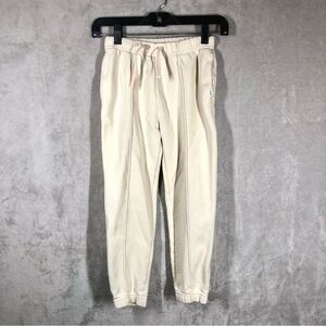 Abercrombie Kids Jogger Sweatpants Girls Size 7/8 Cream Elastic Waist Loungewear